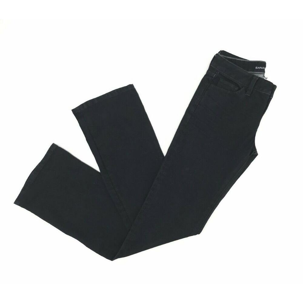 Banana Republic Women's Flare Fit Jeans Size 26 Dark Wash Stretch Mid Rise Zip